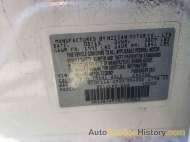 NISSAN SENTRA S, 3N1AB7AP7DL723262