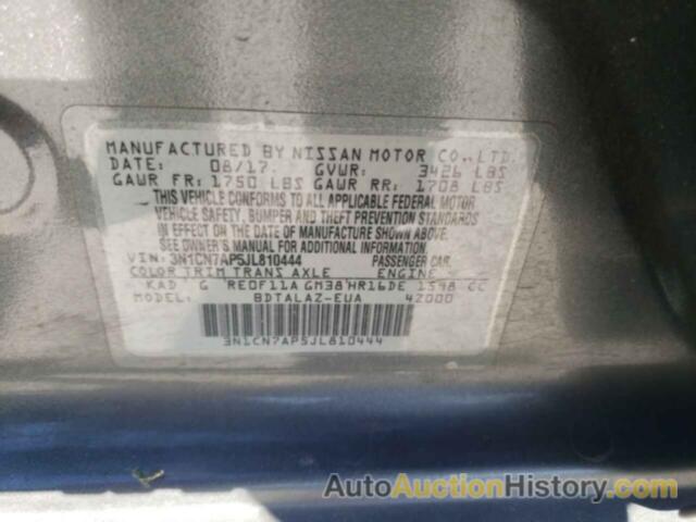 NISSAN VERSA S, 3N1CN7AP5JL810444