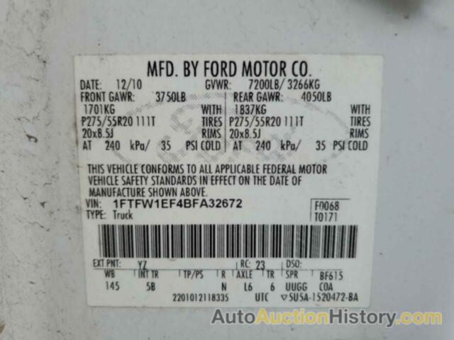 FORD F-150 SUPERCREW, 1FTFW1EF4BFA32672