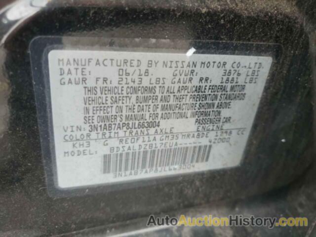 NISSAN SENTRA S, 3N1AB7AP8JL663004