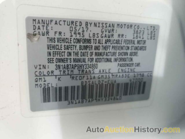 NISSAN SENTRA S, 3N1AB7AP9HY334860