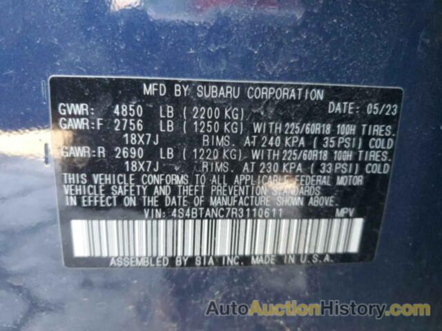 SUBARU OUTBACK LIMITED, 4S4BTANC7R3110611