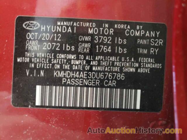 HYUNDAI ELANTRA GLS, KMHDH4AE3DU676786