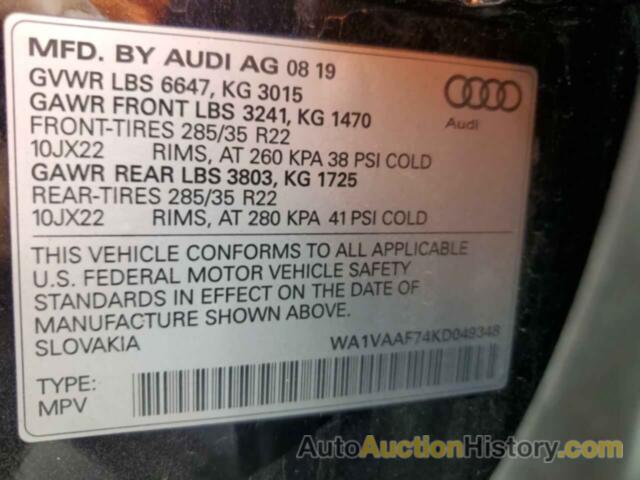 AUDI Q7 PRESTIGE, WA1VAAF74KD049348