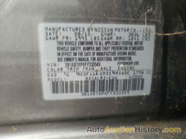 NISSAN SENTRA S, 3N1AB7AP4FY330549