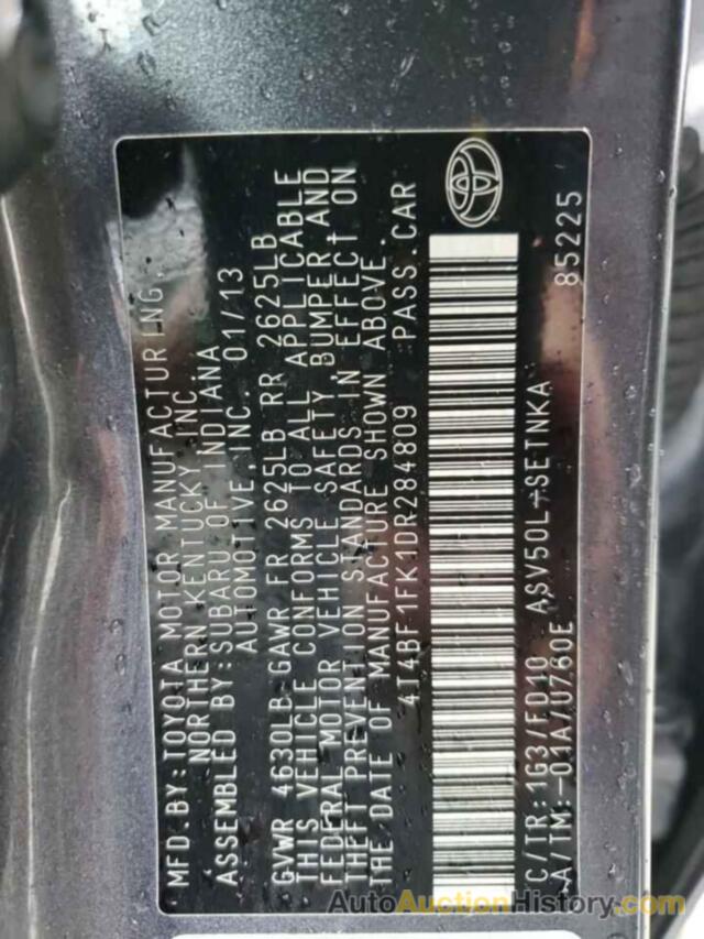 TOYOTA CAMRY L, 4T4BF1FK1DR284809