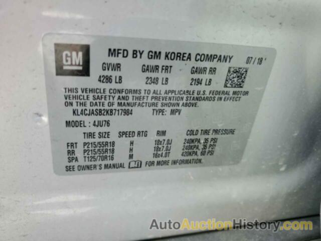 BUICK ENCORE PREFERRED, KL4CJASB2KB717984