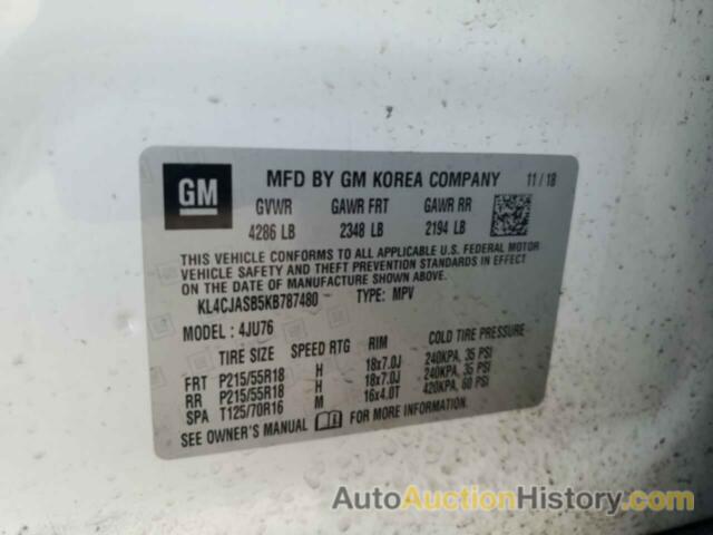 BUICK ENCORE PREFERRED, KL4CJASB5KB787480