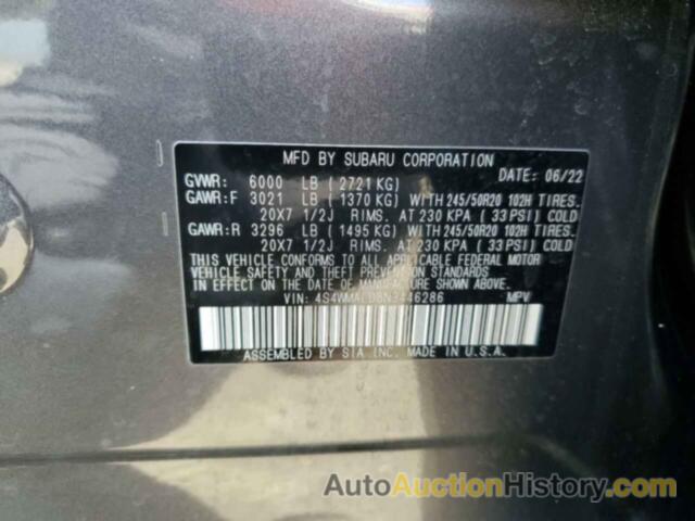 SUBARU ASCENT LIMITED, 4S4WMALD8N3446286