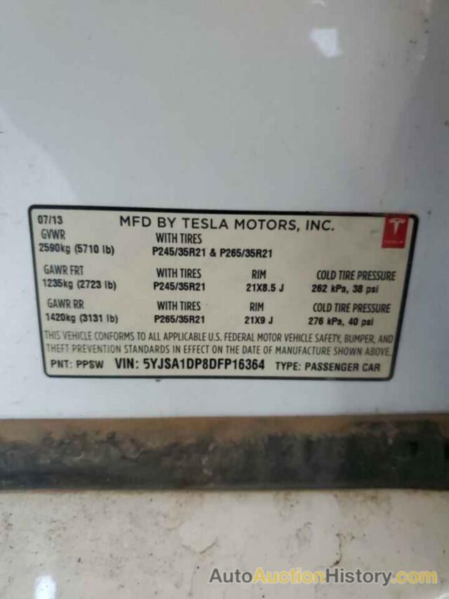 TESLA MODEL S, 5YJSA1DP8DFP16364