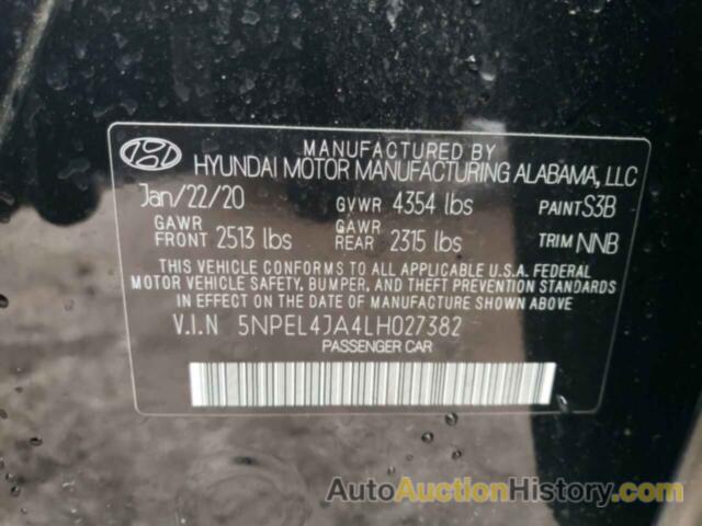 HYUNDAI SONATA SEL, 5NPEL4JA4LH027382