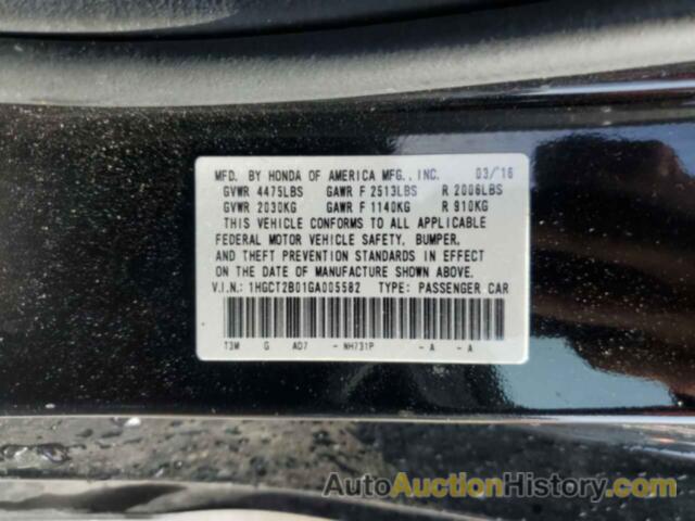 HONDA ACCORD TOURING, 1HGCT2B01GA005582