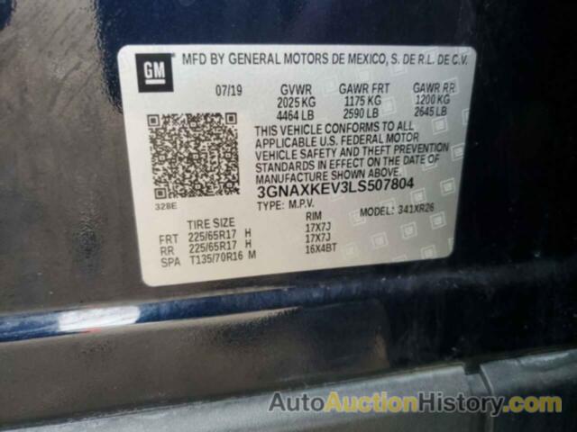 CHEVROLET EQUINOX LT, 3GNAXKEV3LS507804