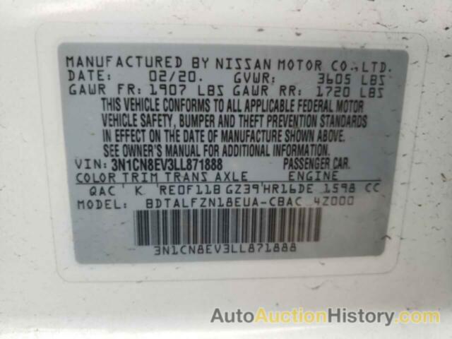 NISSAN VERSA SV, 3N1CN8EV3LL871888