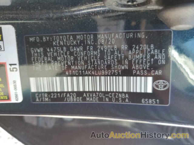 TOYOTA CAMRY LE, 4T1C11AK4LU992751