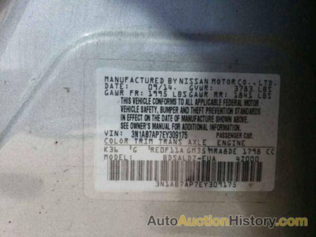 NISSAN SENTRA S, 3N1AB7AP7EY309175