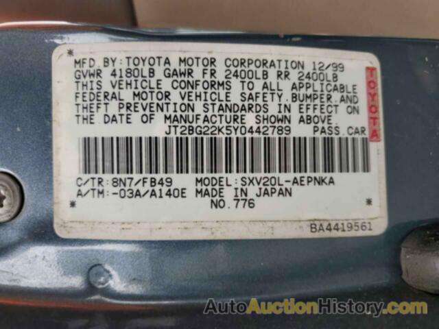 TOYOTA CAMRY CE, JT2BG22K5Y0442789