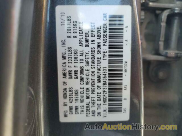 HONDA ACCORD LX, 1HGCP2F37BA054531