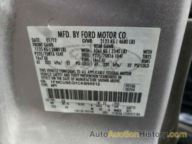 FORD ESCAPE LIMITED, 1FMCU9EG1CKB95512