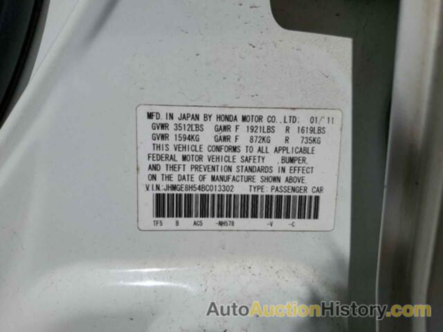 HONDA FIT SPORT, JHMGE8H54BC013302