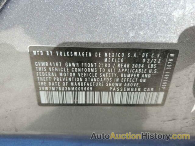 VOLKSWAGEN JETTA SE, 3VW7M7BU3NM005609