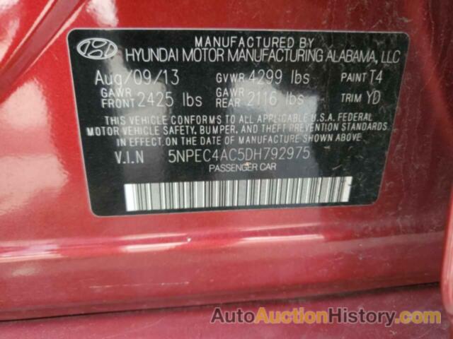 HYUNDAI SONATA SE, 5NPEC4AC5DH792975