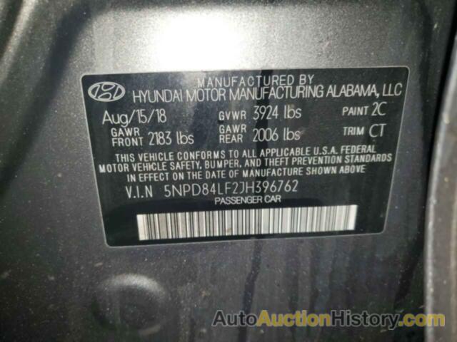 HYUNDAI ELANTRA SEL, 5NPD84LF2JH396762