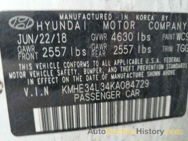 HYUNDAI SONATA HYBRID, KMHE34L34KA084729