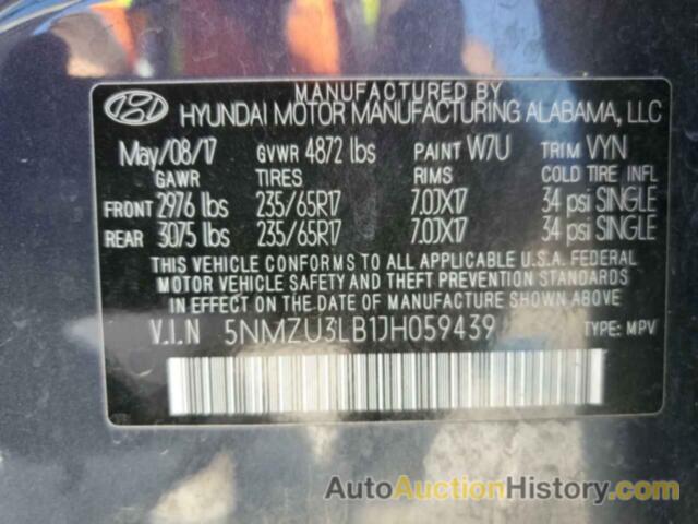 HYUNDAI SANTA FE, 5NMZU3LB1JH059439