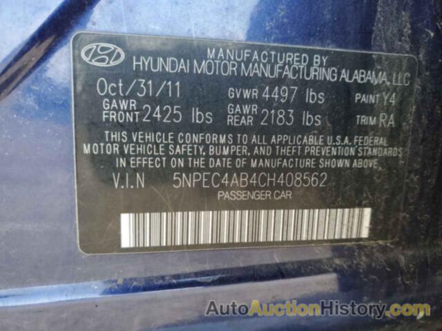 HYUNDAI SONATA SE, 5NPEC4AB4CH408562