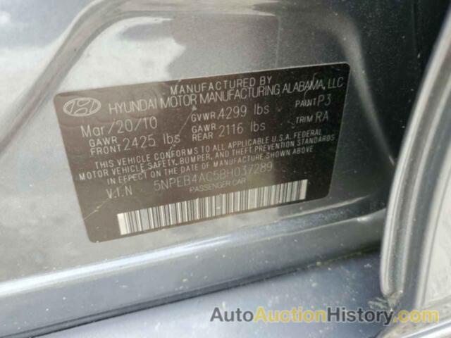 HYUNDAI SONATA GLS, 5NPEB4AC5BH037289