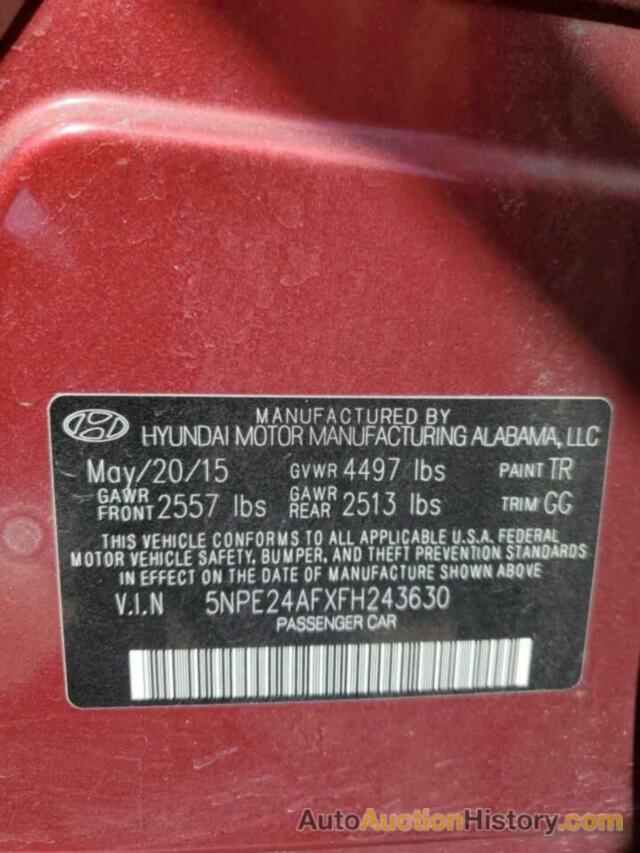 HYUNDAI SONATA SE, 5NPE24AFXFH243630