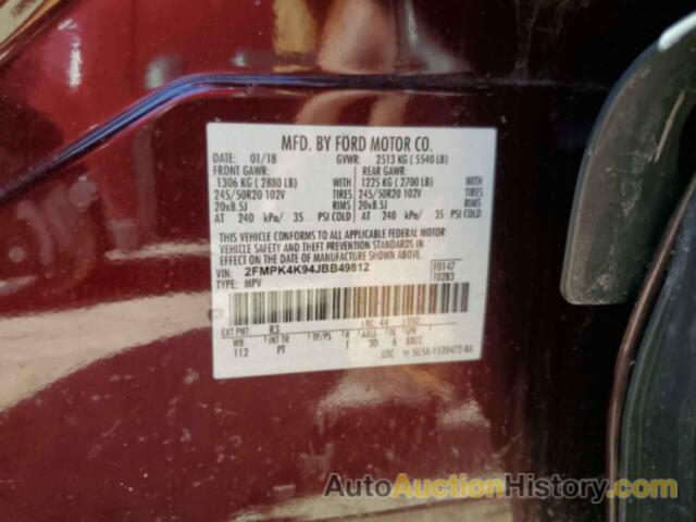 FORD EDGE TITANIUM, 2FMPK4K94JBB49812