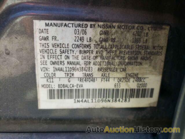 NISSAN ALTIMA S, 1N4AL11D96N384283