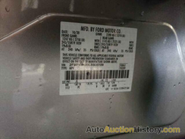 FORD EDGE TITANIUM, 2FMPK3K99LBB35109