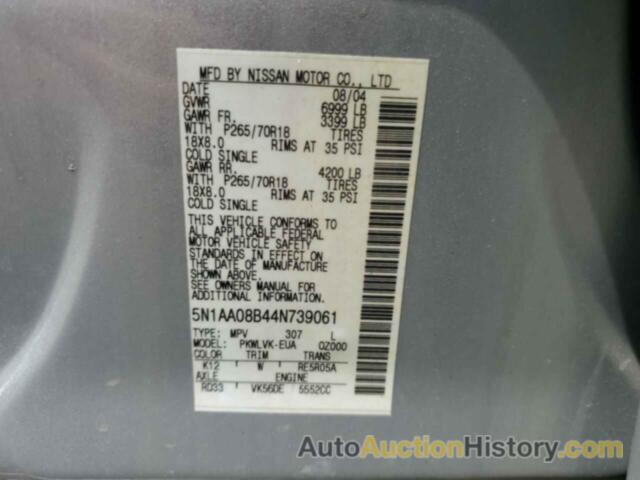 NISSAN ARMADA SE, 5N1AA08B44N739061