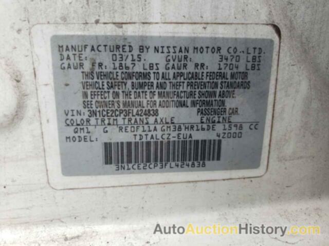 NISSAN VERSA S, 3N1CE2CP3FL424838