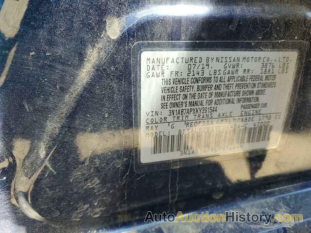 NISSAN SENTRA S, 3N1AB7APXKY391544