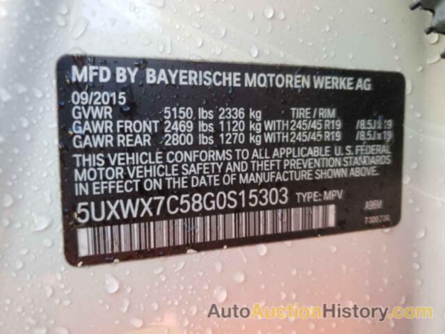 BMW X3 XDRIVE35I, 5UXWX7C58G0S15303