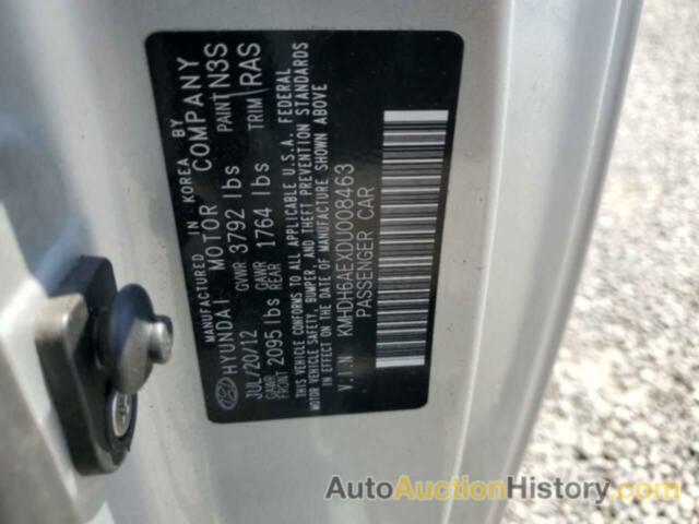 HYUNDAI ELANTRA GS, KMHDH6AEXDU008463