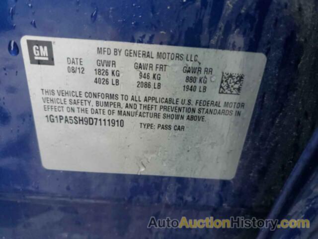 CHEVROLET CRUZE LS, 1G1PA5SH9D7111910