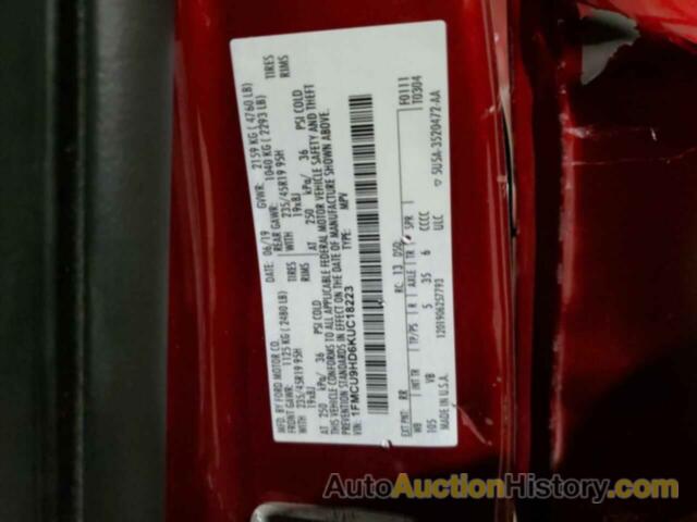 FORD ESCAPE SEL, 1FMCU9HD6KUC18223