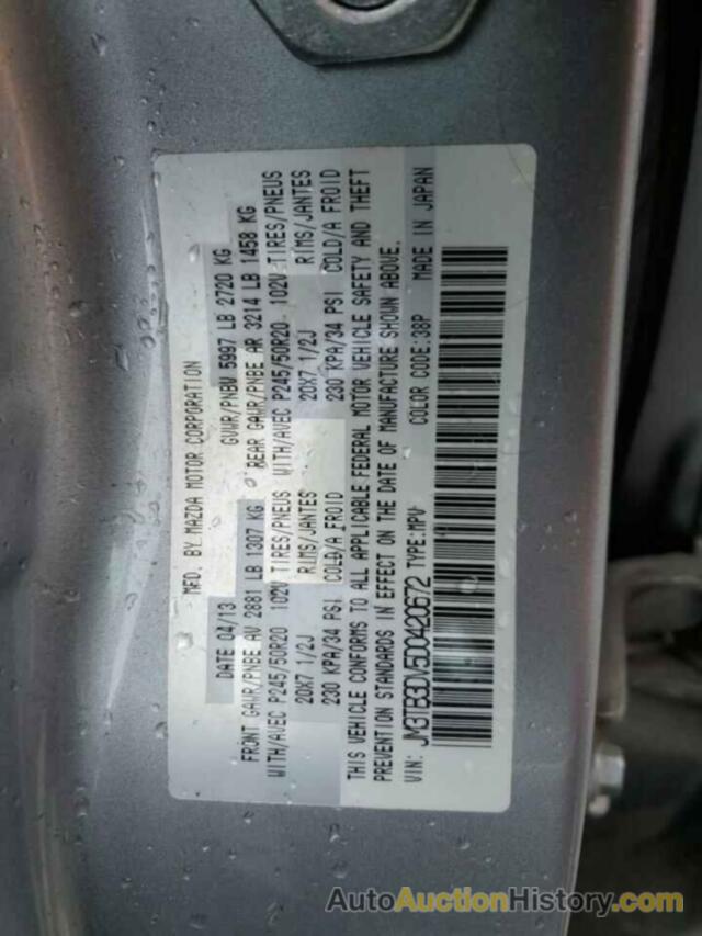 MAZDA CX-9 GRAND TOURING, JM3TB3DV5D0420672