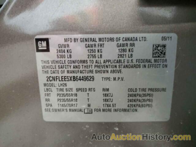 CHEVROLET EQUINOX LT, 2CNFLEE5XB6449629