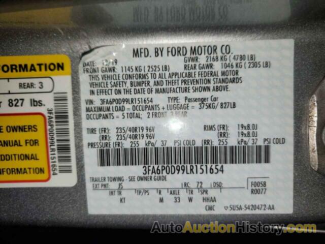 FORD FUSION TITANIUM, 3FA6P0D99LR151654