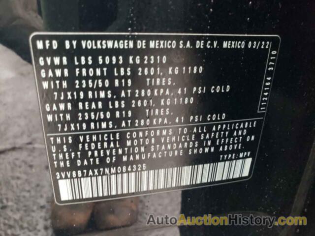 VOLKSWAGEN TIGUAN SE R-LINE BLACK, 3VV8B7AX7NM084325