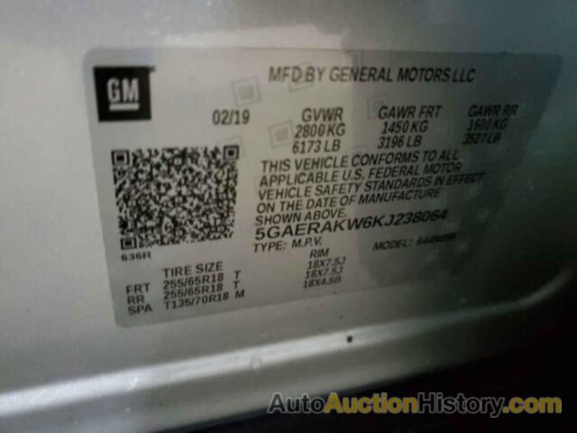 BUICK ENCLAVE, 5GAERAKW6KJ238064