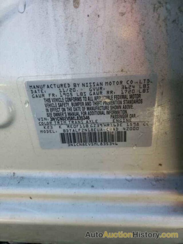 NISSAN VERSA SV, 3N1CN8EV5ML835346