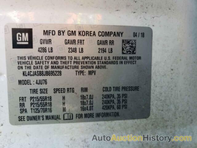 BUICK ENCORE PREFERRED, KL4CJASB8JB695228