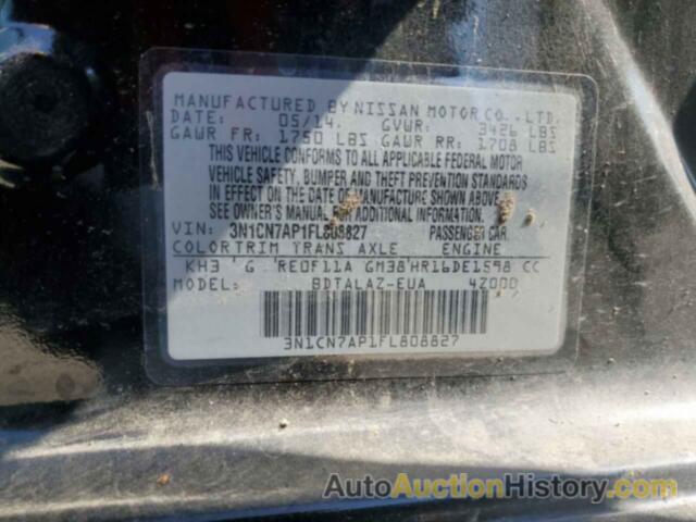 NISSAN VERSA S, 3N1CN7AP1FL808827